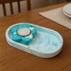 Aqua Bloom Tealight Tray Set