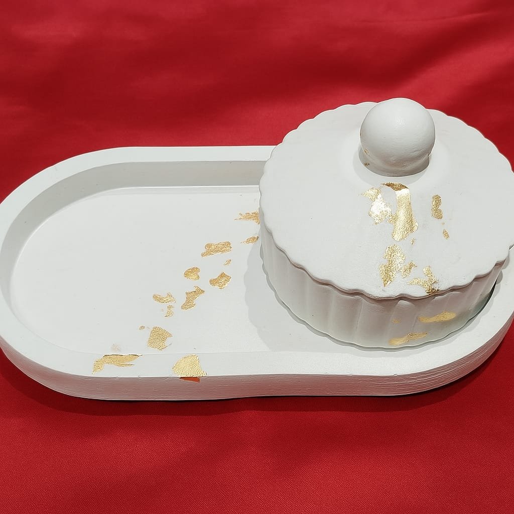 White Jar with Tray